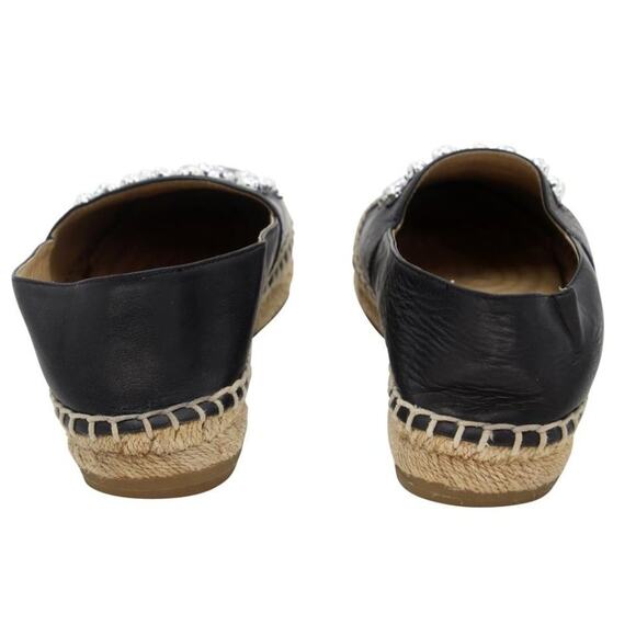 Chanel Espadrilles 36 Lambskin Leather Studded Cc Camellia Flats CC-S0207P-C031 - Picture 8 of 11